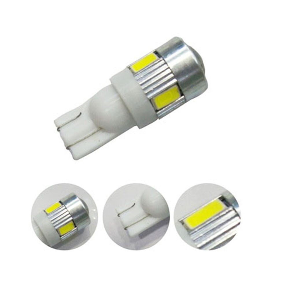 Светодиод 12v T10 6SMD 5630 с линзой (габариты, освещение салона, подсветка  номера)